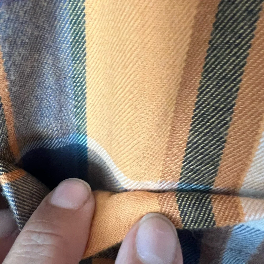 The North Face Orange and Blue Plaid Shirt